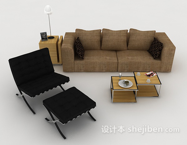 现代风格现代简约风格组合沙发3d模型下载