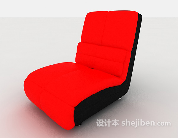 红色懒人沙发3d模型下载