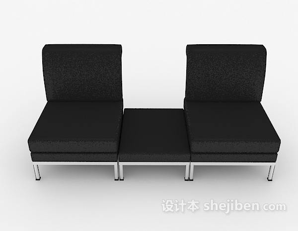 现代风格居家黑色多人沙发3d模型下载