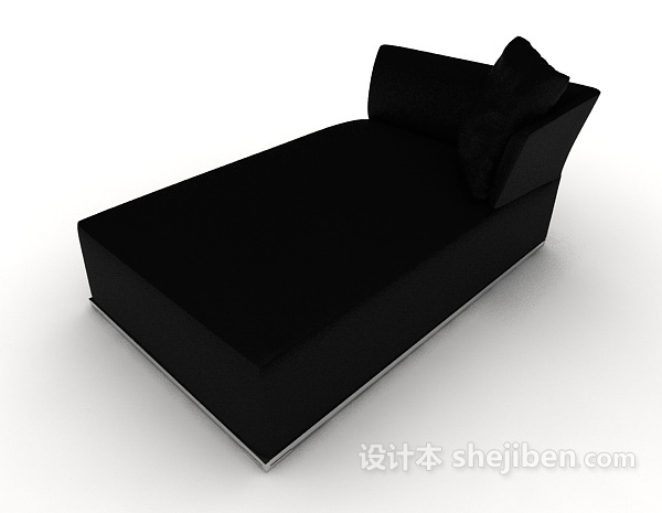 现代简约黑色休闲双人沙发3d模型下载