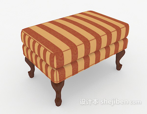 田园条纹沙发凳3d模型下载