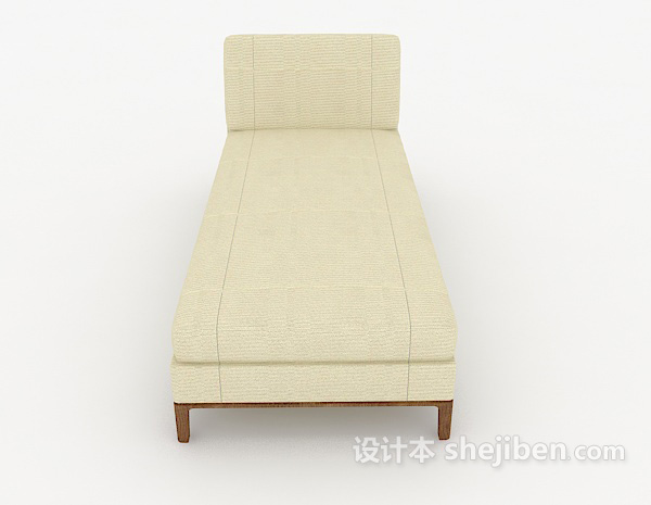 现代风格简约米白色沙发躺椅3d模型下载
