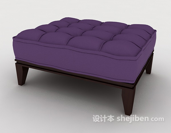 现代风格紫色现代沙发凳3d模型下载