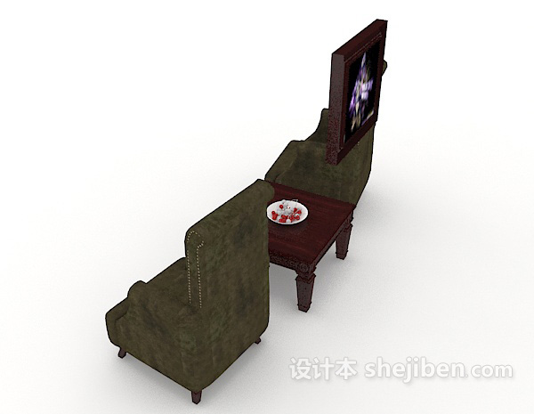 设计本简单大方家居单人沙发3d模型下载