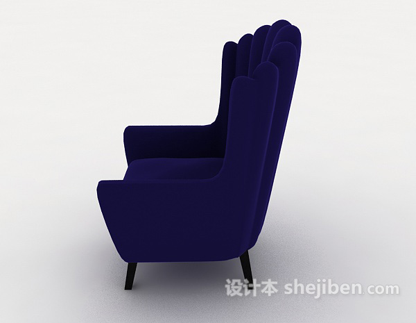 设计本蓝色个性单人沙发3d模型下载