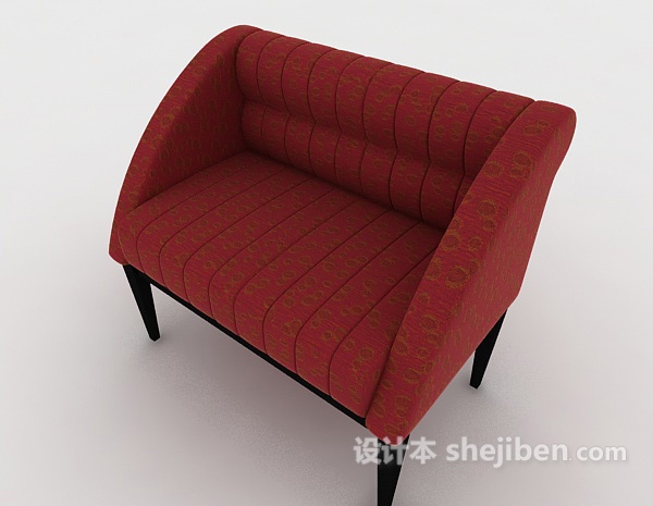 免费红色休闲单人沙发3d模型下载