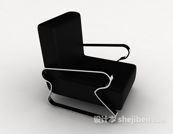设计本现代黑色简约椅子3d模型下载
