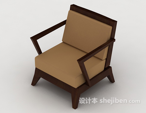 简约木质家居椅子3d模型下载