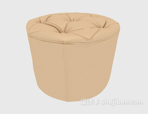 现代简约圆形沙发凳3d模型下载