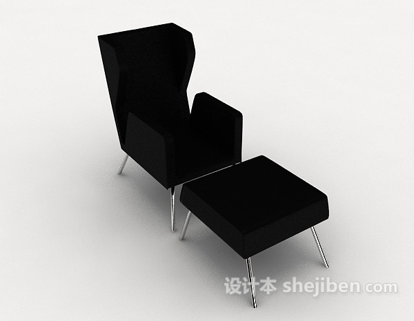 免费个性简约黑色休闲椅子3d模型下载