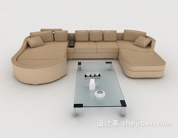 现代风格家居舒适组合沙发3d模型下载