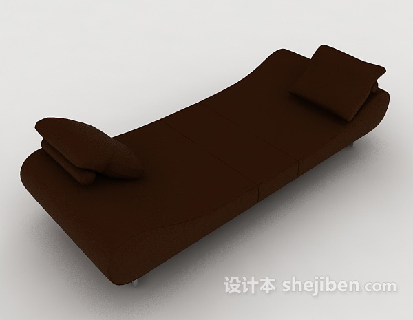 简约棕色沙发躺椅3d模型下载