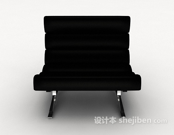 现代风格黑色现代休闲椅子3d模型下载