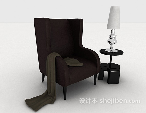 免费现代简单单人沙发3d模型下载