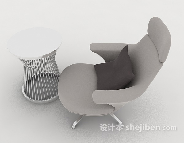 设计本欧式简洁沙发桌椅3d模型下载