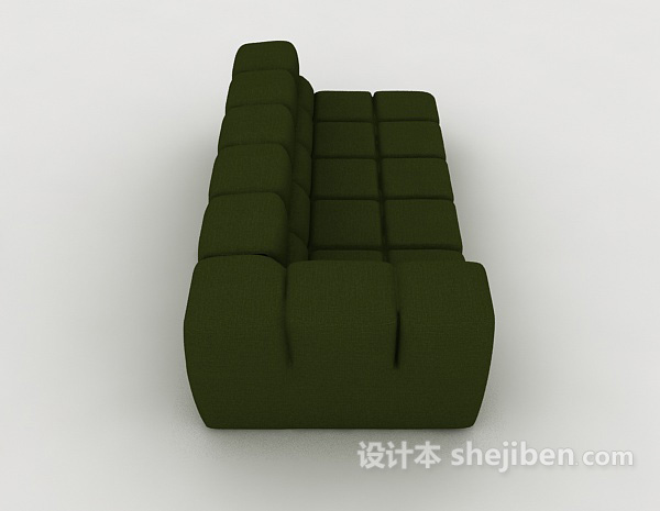 设计本简约绿色多人沙发3d模型下载