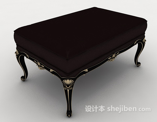 欧式花边沙发凳3d模型下载