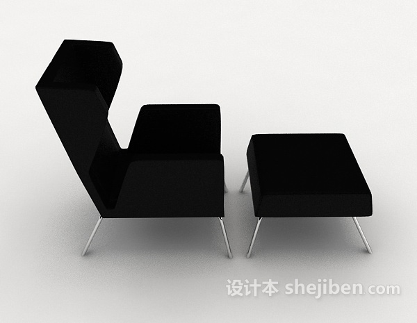设计本个性简约黑色休闲椅子3d模型下载