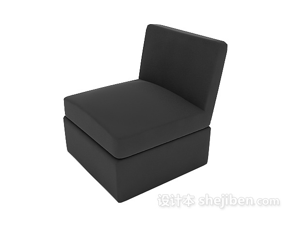 设计本黑色简单居家沙发3d模型下载