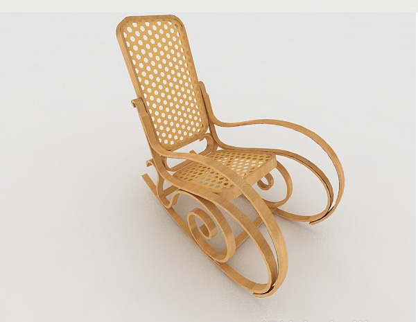 免费木质藤椅3d模型下载