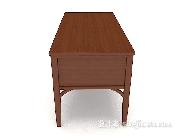 设计本新中式简单木书桌3d模型下载