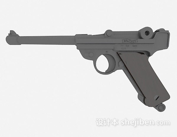 现代风格简单冲锋枪3d模型下载