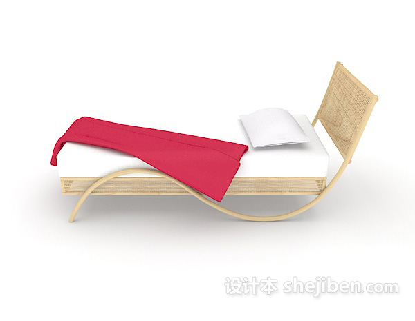 设计本木质简单单人床3d模型下载