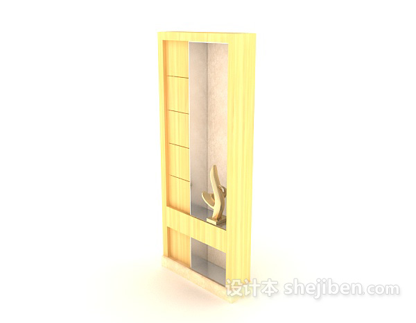免费简约黄色木质柜3d模型下载