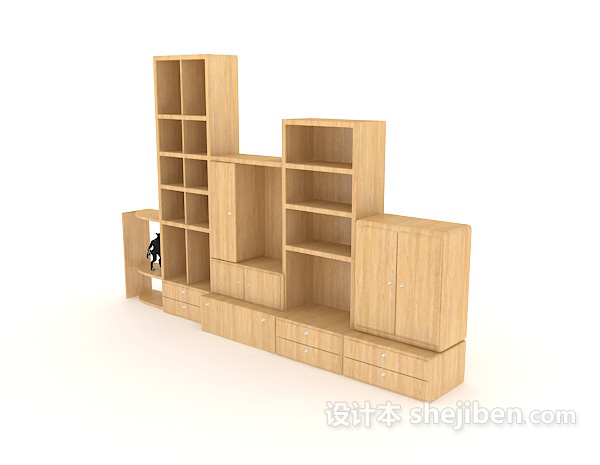 设计本简单居家书柜3d模型下载