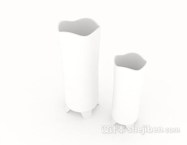 现代风格现代简约白色花瓶3d模型下载