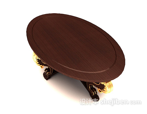 设计本欧式圆形茶几桌3d模型下载