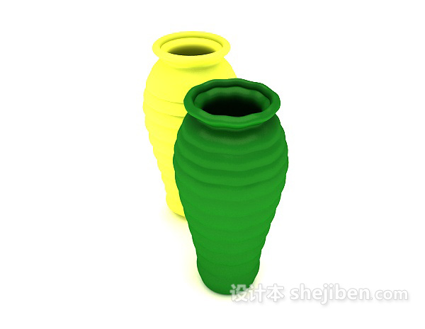 设计本个性黄色绿色瓶子3d模型下载