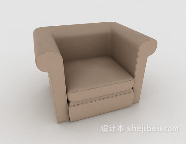 现代风格居家简单单人沙发3d模型下载