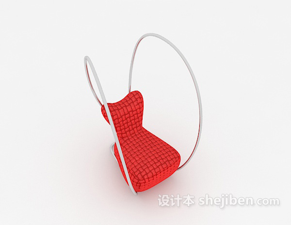 现代个性红色休闲椅子3d模型下载