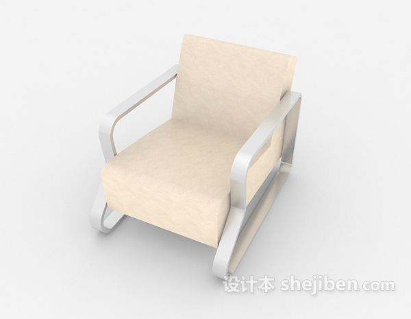 免费米黄色休闲椅子3d模型下载