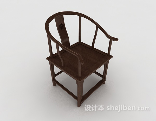 中式经典单人椅3d模型下载