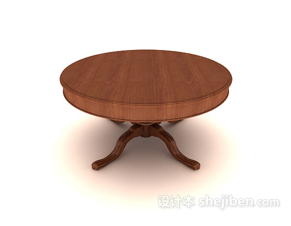 中式风格中式木质圆桌3d模型下载