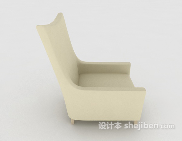 免费浅绿色休闲简约单人沙发3d模型下载