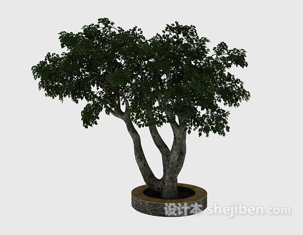 园艺绿树3d模型下载