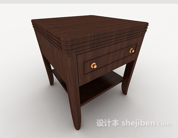 新中式木质简约茶几3d模型下载