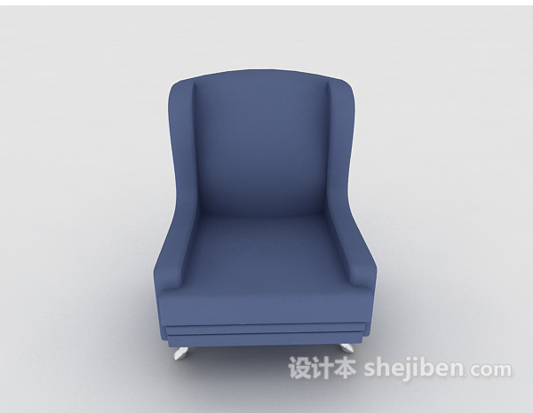 地中海风格地中海蓝色单人沙发3d模型下载