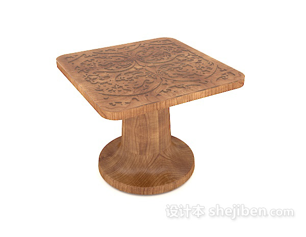 免费欧式风格传统实木边桌3d模型下载