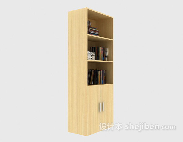 免费简单书柜3d模型下载