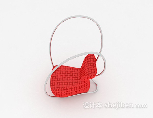 设计本现代个性红色休闲椅子3d模型下载