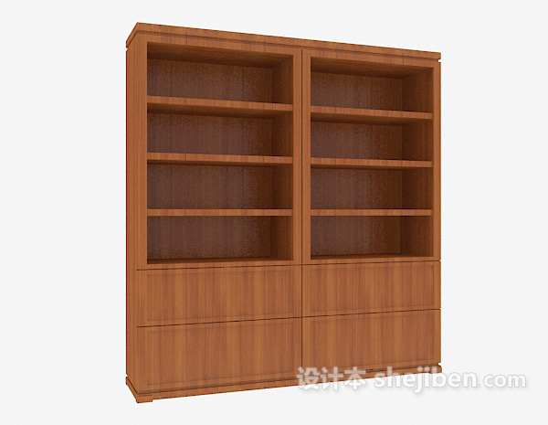 现代风格现代简约木质展示柜3d模型下载