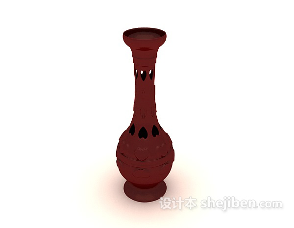 现代风格红色装饰瓶子3d模型下载
