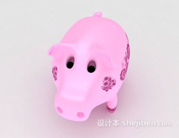 现代风格红猪存钱罐3d模型下载
