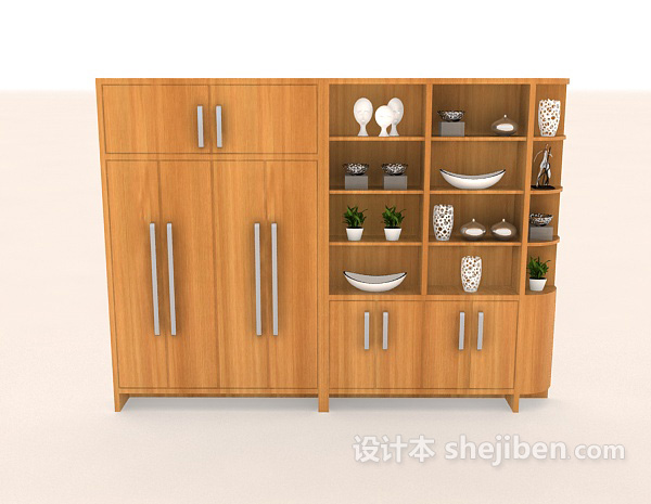 现代风格现代简约木质柜3d模型下载