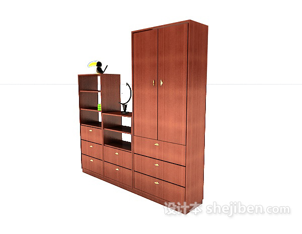 设计本现代木质柜子3d模型下载