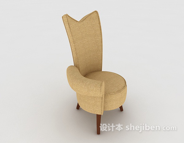 设计本个性简约棕色单人沙发3d模型下载